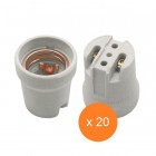 Lot de 20 douilles E27 céramique - Forme - Simple