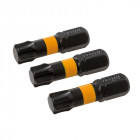 Lot de 3 embouts de vissage impact T40 - T40 - 25 mm