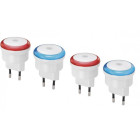 Lot de 4 veilleuse led renkforce emn100x2 rond rouge, bleu blanc