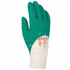 Lot de 5 gants de travail singer latex crêpé vert milieux humides enduit 30cm dos aéré paume latex crêpée - Taille au choix