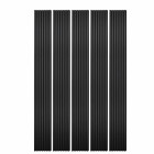 Mur tv - lot de 5 panneaux tasseaux tasseaux bois 250 x 30 x 2 cm - lamelles placage noir fond noir - 3,75m²