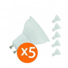 Lot de 5 spot leds GU10 5 watt 400 lumen (eq. 50 watt) - 120° - Couleur eclairage - Blanc froid