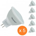 Lot de 5 spots led GU5.3 5 watt (eq. 50 watt) - Couleur eclairage - Blanc chaud 3000°K