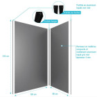 Lot de 2 Panneaux muraux aluminium Gris 90+120x210 cm avec profilés Noir mat - WALL’IT  Aurlane - PACP250