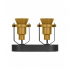 Luminaire 1906 decospot double spot - 2 spots led gu10 6 watt inclus - 2 finitions possibles - finition - gold