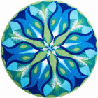 Tapis de salle de bain silent glow bleu vert rond 60 cm