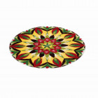 Tapis de salle de bain mandala of life jaune rond 80 cm