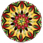Tapis de salle de bain mandala of life jaune rond 100 cm