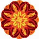 Tapis de salle de bain self-love orange rond 80 cm