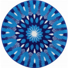 Tapis de salle de bain comprehension bleu rond 80 cm