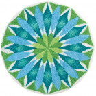 Tapis de salle de bain sunrise bleu rond 60 cm