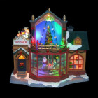 Maison / boutique du père noël miniature musicale et lumineuse à led