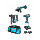 Makita kit mpk18323a (dga504 + ddf482 + dhr171 + 2 x 3,0 ah + dc18rc + lxt600)