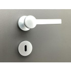 Poignée de porte design à clé finition aspect chromé mat Marina - KATCHMEE