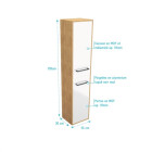 Meuble colonne de douche 30x35 cm suspendu - 2 portes finition blanc mat STRUCTURA F072 Aurlane - PACM081