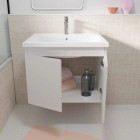 Meuble de salle de bains 60cm à suspendre Blanc 2 Portes - Vasque Blanche - ELEMENTARY Aurlane - LAV1036