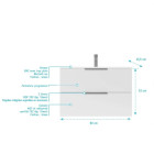 Meuble de salle de bains 80cm suspendu blanc 2 Tiroirs - Vasque blanche - ELEMENTARY Aurlane - LAV1092