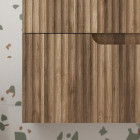 Meuble de Salle de Bains LEON 80 cm décor bois - 2 Tiroirs en MDF Ondulés - Vasque à encastre Aurlane - PACM728
