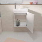 Meuble lave mains Blanc 40x50x22 cm avec vasque en SMC - ELEMENTARY Aurlane - LAV1038