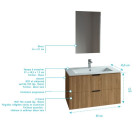 Meuble salle de bain simple vasque 80cm bois MDF ondulé - MILO Aurlane - LAV1033