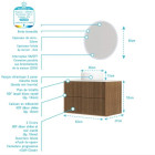 Meuble salle de bains 60 2 tiroirs décor chêne et Noir - Vasque et plan Blancs - Miroir LED 60 - YUKI Aurlane - PACM885
