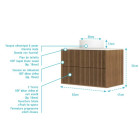 Meuble salle de bains 60cm 2 Tiroirs décor chêne et noir cranté - Plan et vasque blanche - YUKI Aurlane - PACM904