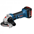 Meuleuse angulaire 18v bosch professional ss fil gws 18-125 v-li + 2 batteries 6,0 ah + chargeur rapide + coffret