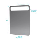 Miroir salle de bain avec bandeau LED - 50x70x5 cm - CLOUD Aurlane - LAV478