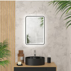 Miroir salle de bain avec éclairage LED et contour noir 40x60cm - GO BLACK LED Aurlane - MIR055