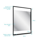 Miroir salle de bain LED auto-éclairant 60x80cm laqué noir mat - FRAMED MIRROR LED Aurlane - LAV549