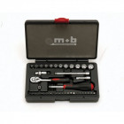 Mob - coffret 1/4 41 pièces 12 pans cliquet poire