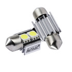 Ampoule navette led c5w 31mm canbus anti-erreur 2 leds /plaque / habitacle autoled®