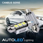 Ampoule navette led 42mm canbus / anti-erreur /3 leds /plaque / habitacle autoled®