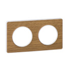 Odace touch, plaque bois naturel liseré blanc 2 postes horiz./vert. 71mm (s520804n)