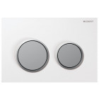 Plaque de commande Omega 20 geberit blanc chromé mat