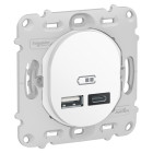 Ovalis - prise usb double - type a+c - blanc - mécanisme seul - 5vcc - 2,4a (s261401)