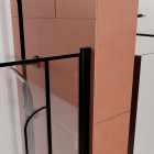 Pare baignoire rabattable 80x140cm sérigraphie art déco arrondie noire mate Aurlane - FAC1011