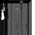 Cabine de douche carrée hydro 90x90x218 cm - porte pivotante - fond & profilés noir mat Aurlane - CAB273
