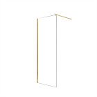 Paroi de douche 80x195 cm en verre trempé 5 mm - finition or brossé - gold elementary Aurlane - FAC1005