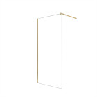 Paroi de douche 100x195 cm en verre trempé 5 mm - finition or brossé - gold elementary Aurlane - FAC1007