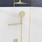 Cabine de douche 110x80x200/230 cm - receveur bas - fonds blancs et profilés or brossé - sunny Aurlane - CAB283