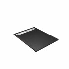 Receveur noir effet granite en résine epoxy 80x120x3 cm + grille linéaire blanche Aurlane - PACR262
