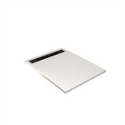 Receveur blanc effet granite en résine epoxy 90x120x3 cm + grille linéaire noire Aurlane - PACR286