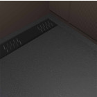 Receveur noir effet granite en résine epoxy 90x120x3 cm + grille linéaire noire Aurlane - PACR266