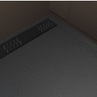 Receveur noir effet granite en résine epoxy 80x140x3 cm + grille linéaire noire Aurlane - PACR271