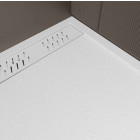 Receveur blanc effet granite en résine epoxy 90x140x3 cm + grille linéaire blanche Aurlane - PACR297