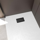 Grille rainurée en inox noir mat pour receveur - 20.15x12.3x0.55cm - rock 2 grid line Aurlane - FAC1001
