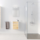 Meuble lave mains mini 40x50x22 cm - blanc et chêne clair Aurlane - LAV1004