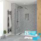 Lot de 5 parois de douche 100×195 cm en verre trempé 5 mm – Profilés et bras Noirs Aurlane - PACF473