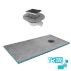 Lot de 5 receveurs de douche à carreler 160x90 cm avec bondes à sortie horizontale - grille inox Aurlane - PACR221